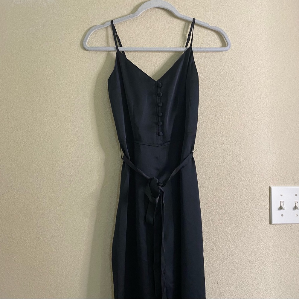 Abercrombie and Fitch Black Satin Jumpsuit